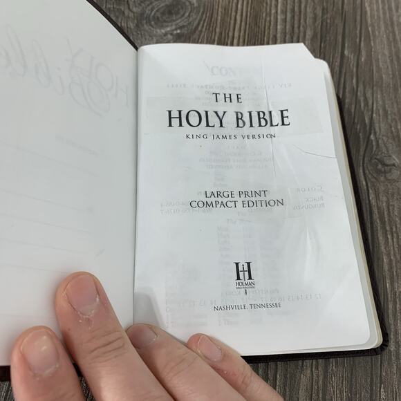 Holman KJV Burgundy Leather Large Print Compact Bible WOC in Red Letter - Picture 9 of 12